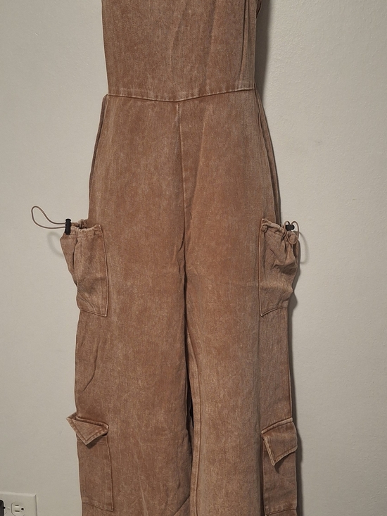 Pants - Rust Brown Corduroy Cargo Jumpsuit